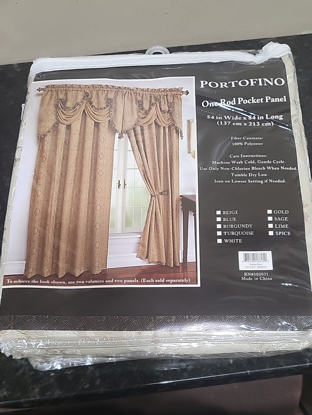 Beige One Rod Pocket Panel Curtain - Elegant Window Treatment